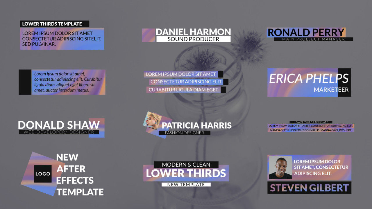 创造性动画全息图下三分之一素材库精选AE模板