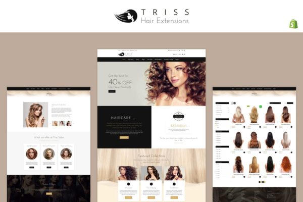 美发沙龙＆理发师网站设计Shopify主题模板素材库精选 Triss – Salon &amp; Barber Store Shopify Theme