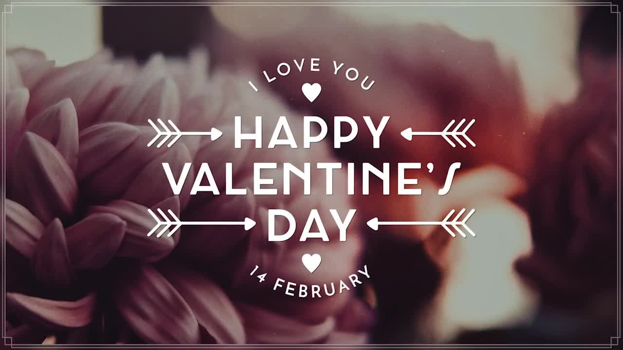 可爱的情人节全屏标题动画素材库精选AE模板