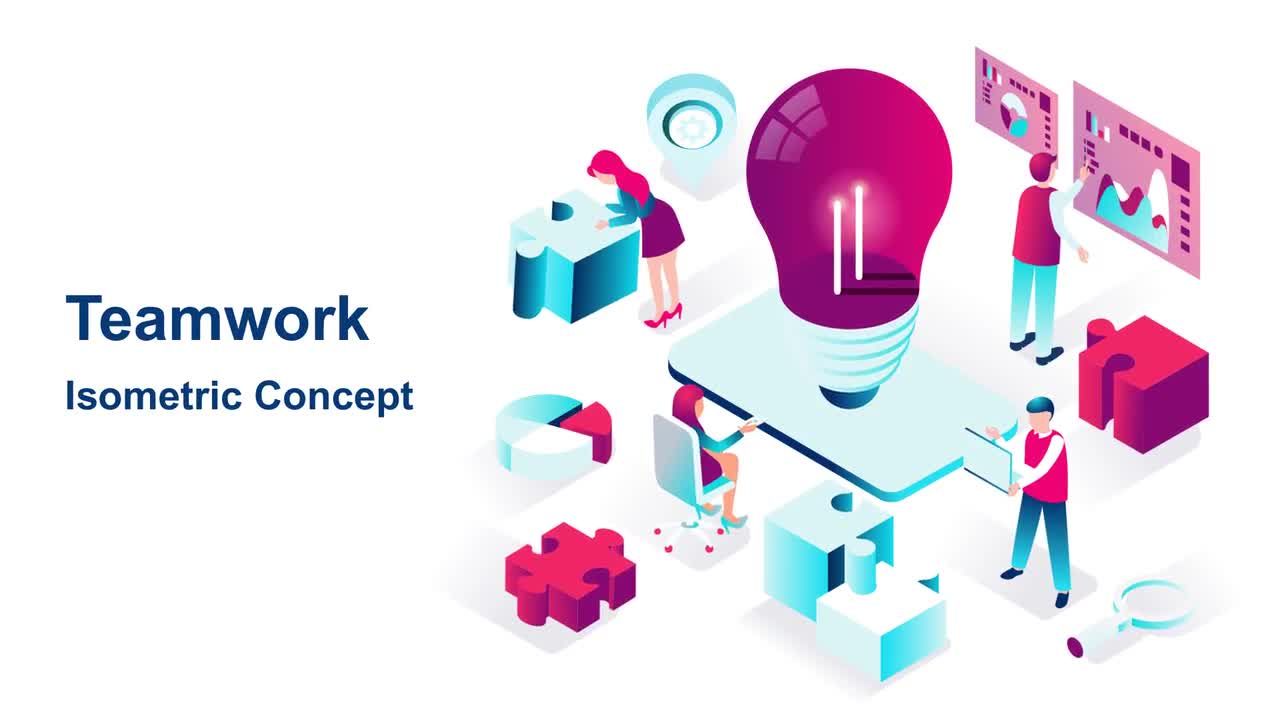 团队合作-等距概念素材库精选AE模板
