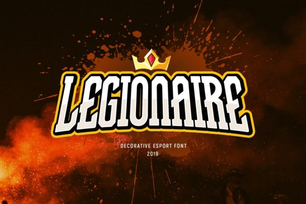 电子竞技游戏风格英文衬线字体素材库精选 Legionaire – Font