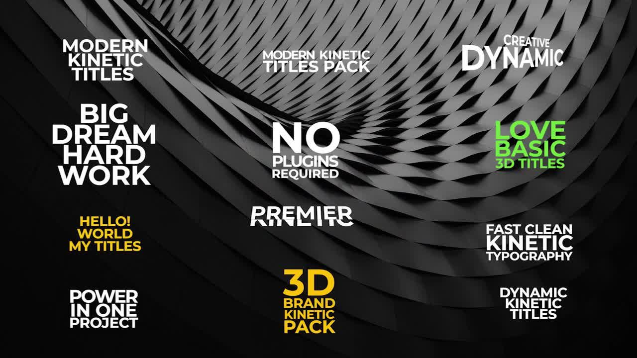 12个干净优雅独特的动态排版标题素材库推荐PR模板