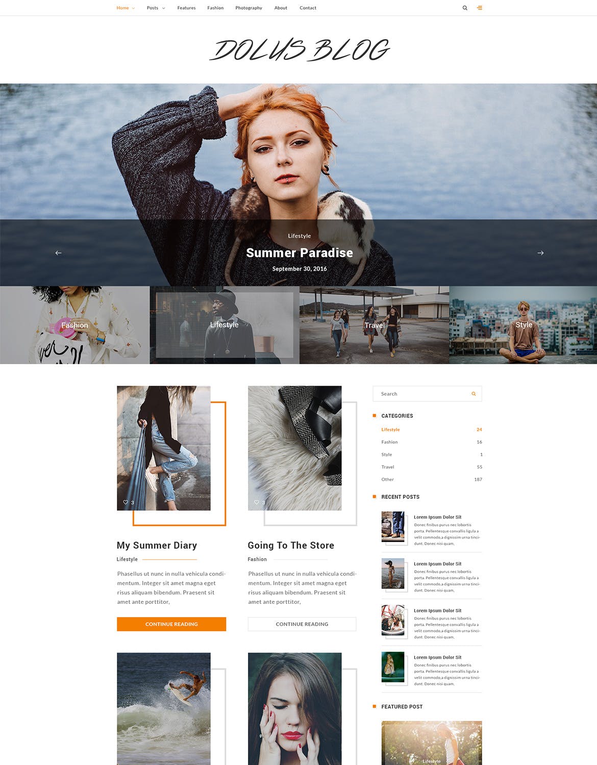 现代简约风格个人博客HTML模板素材库精选下载 Dolus插图(2)