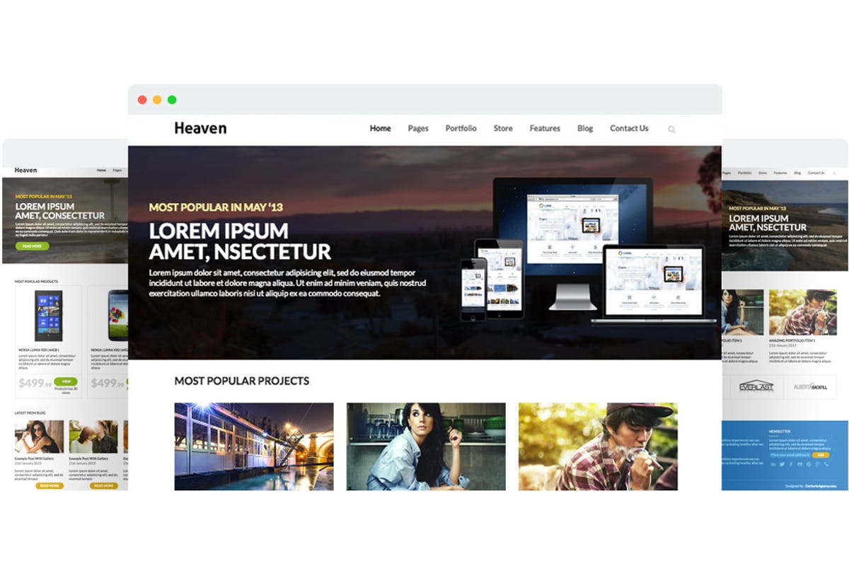 多用途项目网站设计模板素材库精选 Heaven – Multi Purpose Site Template插图