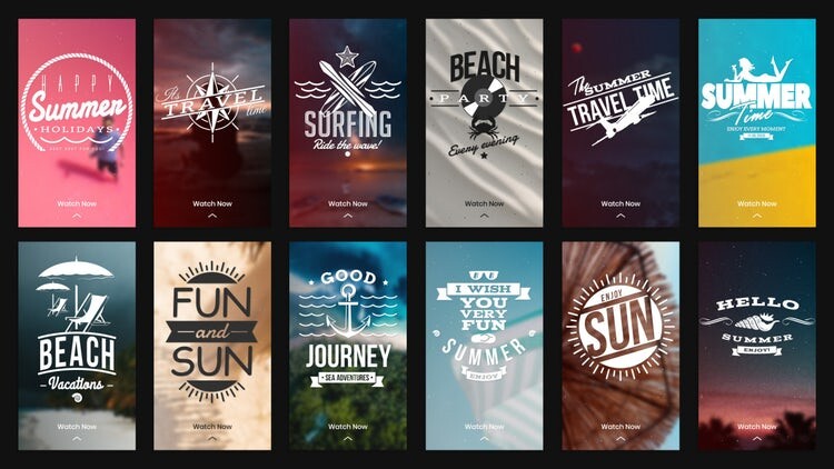 12个清新简洁的Instagram夏天故事素材库精选AE模板