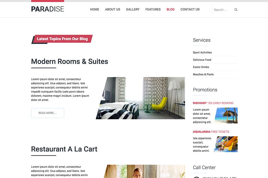 热带海岛旅游天堂旅游主题Joomla主题模板素材库精选 Hot Paradise插图(9)