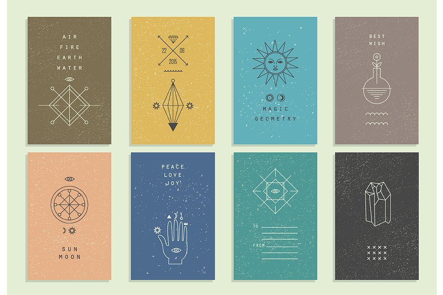 炼金术元素图标、卡片和标签模板 Alchemy III插图(2)