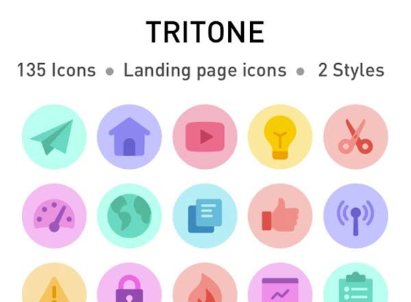 素材库下午茶:漂亮的彩色多功能图标下载[Sketch,EPS]