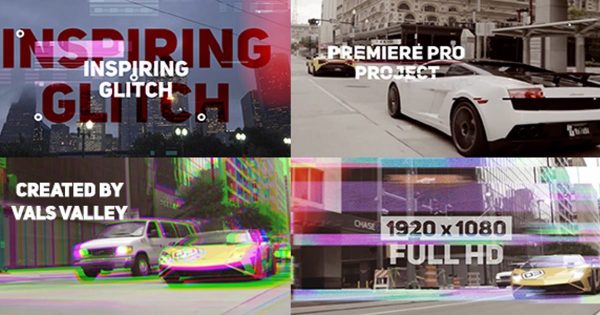 创意信号丢失视频故障特效开场素材库精选AE模板 Inspiring Glitch Opener