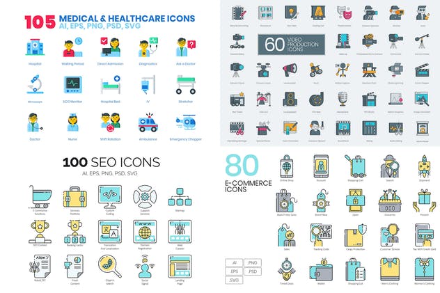 2500+枚32个分类综合图标合集 The Client Bundle 2,500+ Icons插图(5)