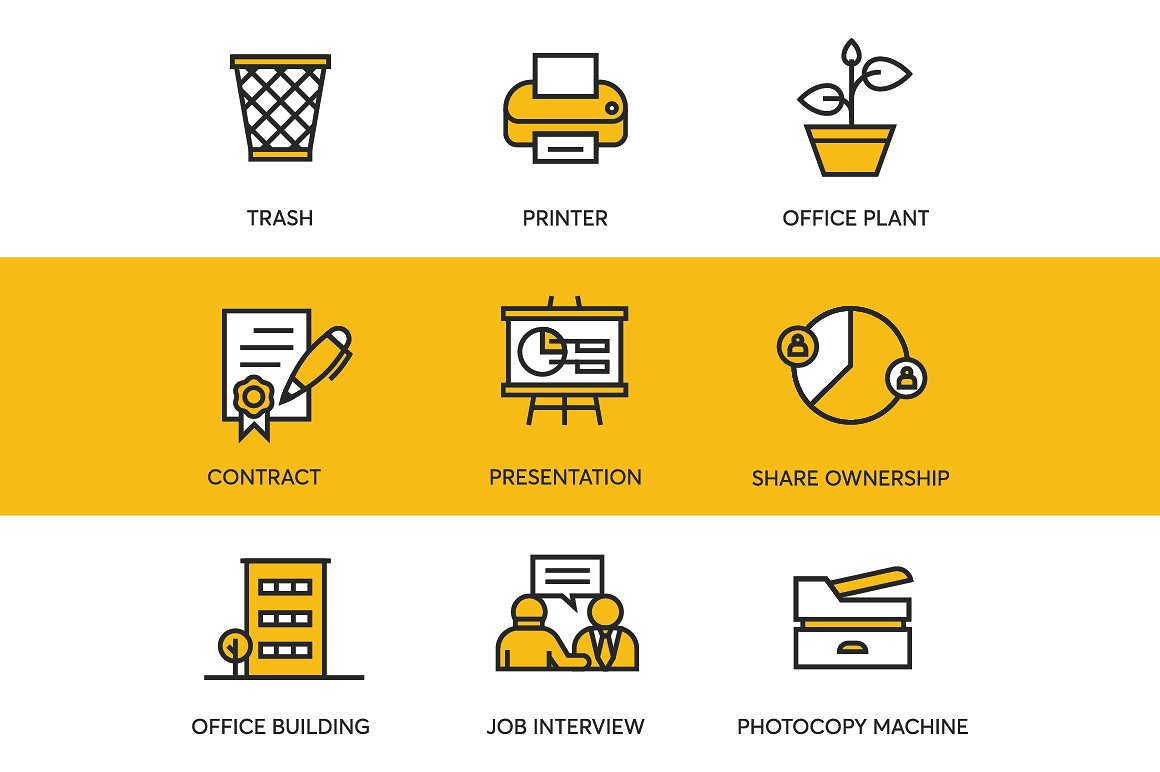 48枚办公类图标(Ai, EPS, PNG, SVG, PSD 多格式)插图(4)