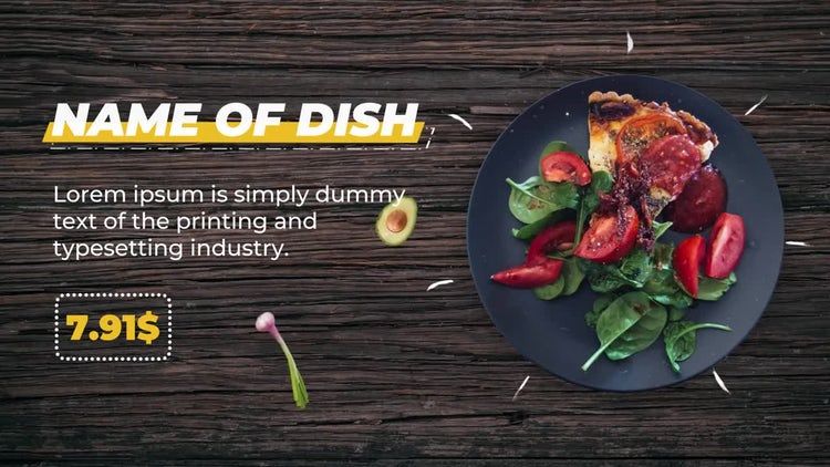 具有时尚设计的时尚菜单ae模板