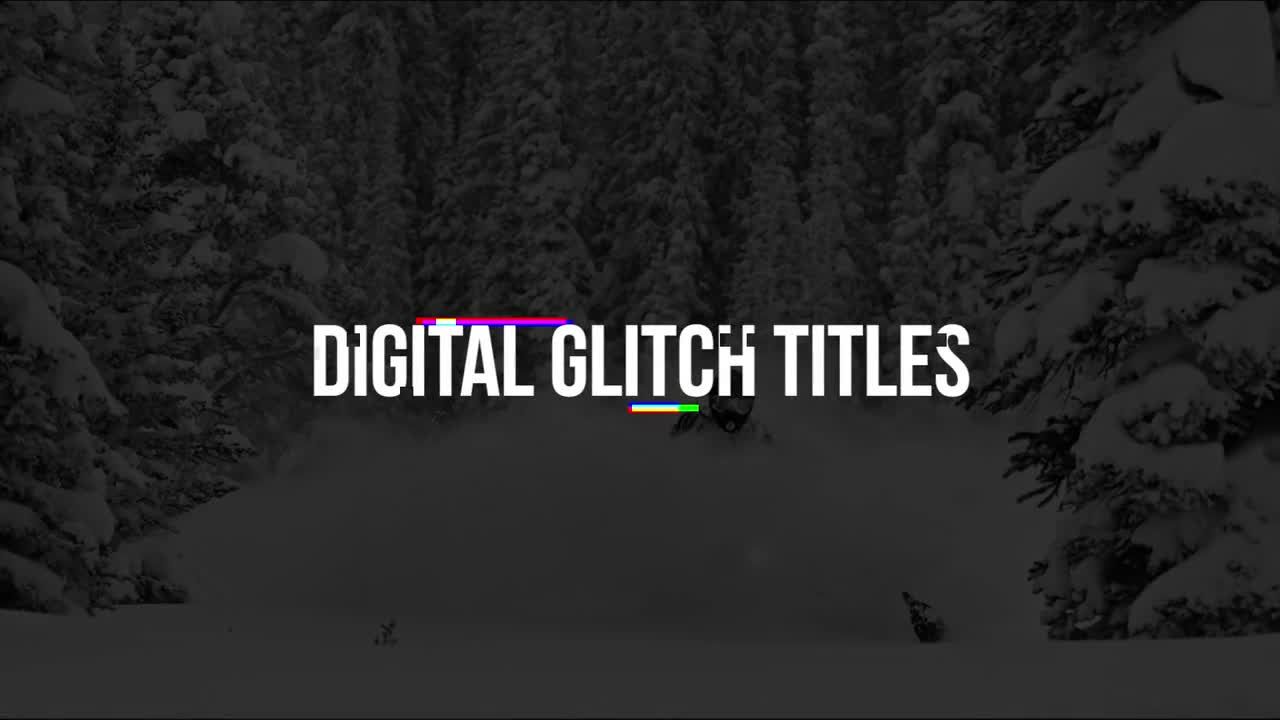 数字毛刺动态效果全屏标题素材库推荐PR模板