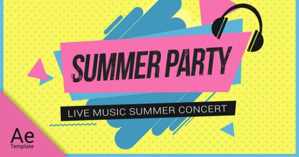 夏日动感时尚派对开场视频素材库精选AE模板 Summer Party