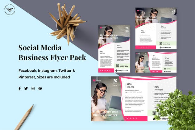 社交媒体企业宣传多尺寸广告模板素材库精选v2 Business Social Media Template插图(1)