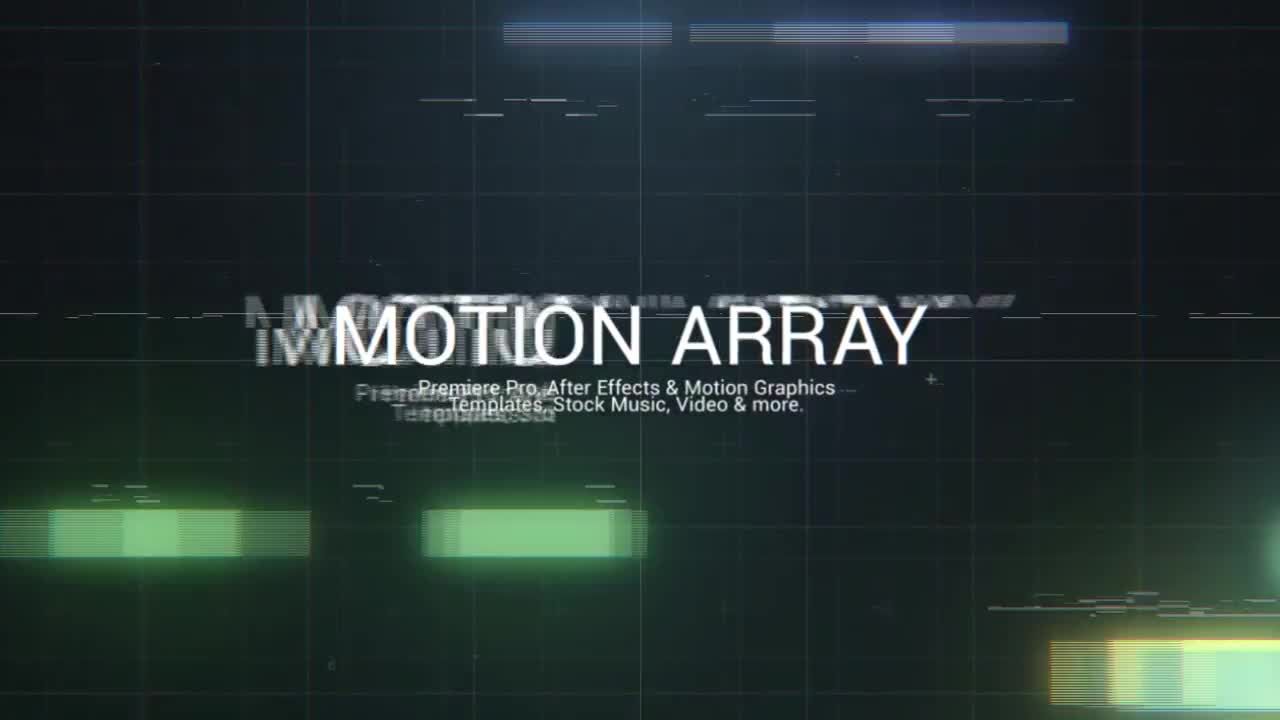 抽象毛刺标志开场效果素材库精选AE模板