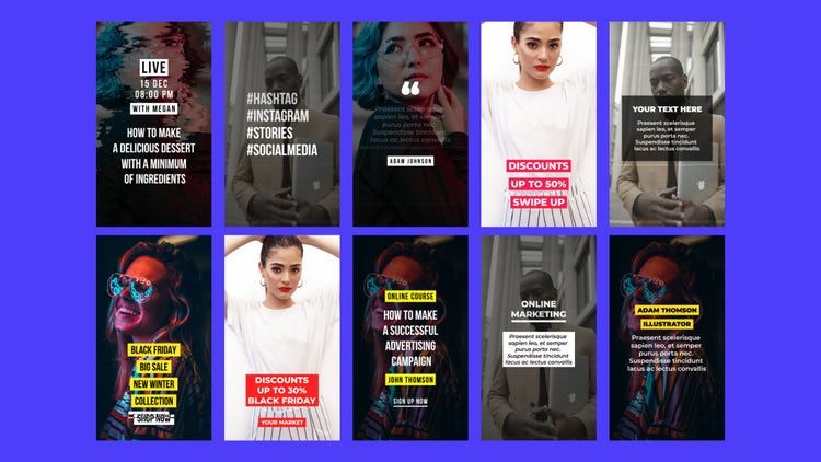 超现代故障Instagram故事ae模板