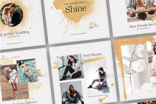 时尚喷金 – Instagram社交媒体博客模板素材库精选