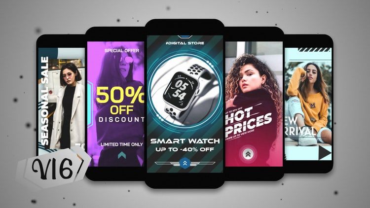 5个Instagram故事产品展示ae模板