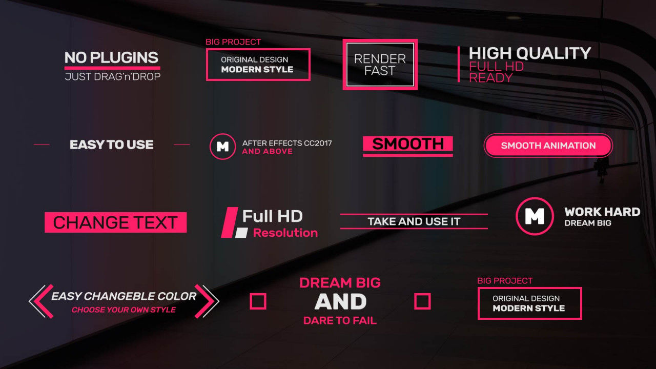 14个时尚新三分之一标题素材库精选AE模板