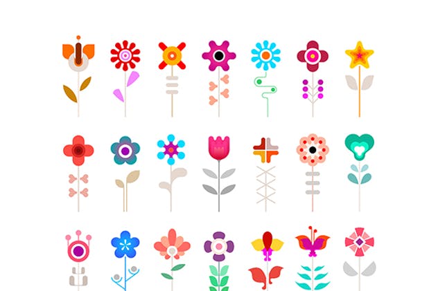 4组花卉矢量图标合集 4 Option of a Flower Vector Icon Set插图(2)