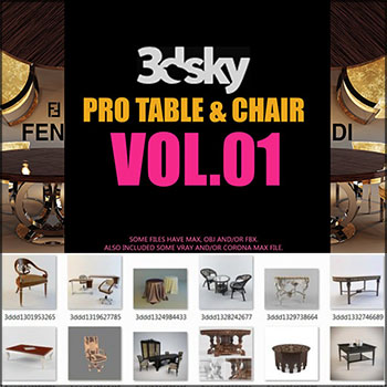 244个桌子椅子家具组合素材之家精选3D模型