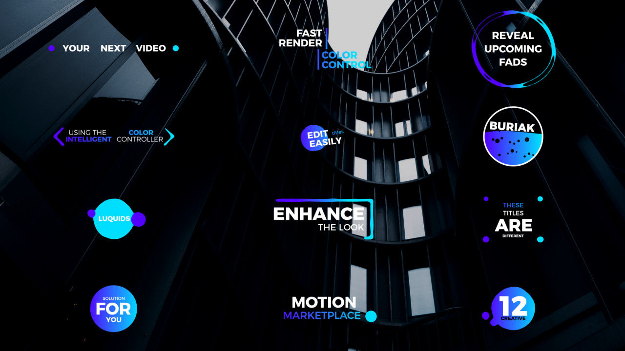 12个液体创意标题4k素材库精选AE模板