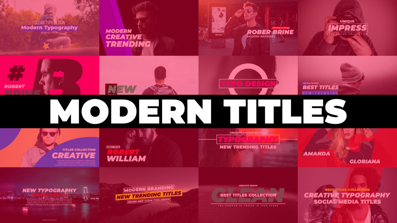 16个干净新鲜标题动画素材库精选AE模板