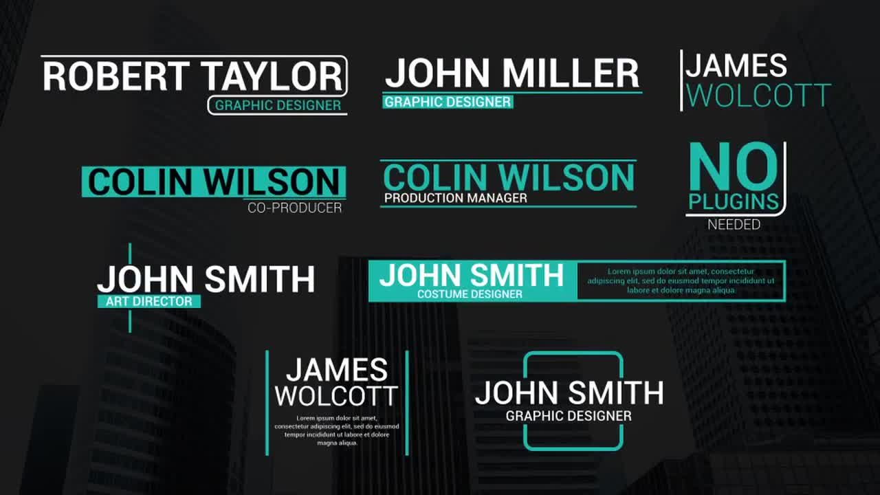 10个现代下三分之一广告全屏标题素材库精选AE模板