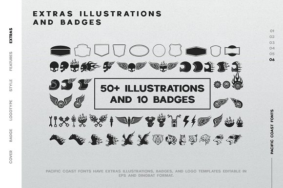 PACIFIC COAST Font + Extras插图7