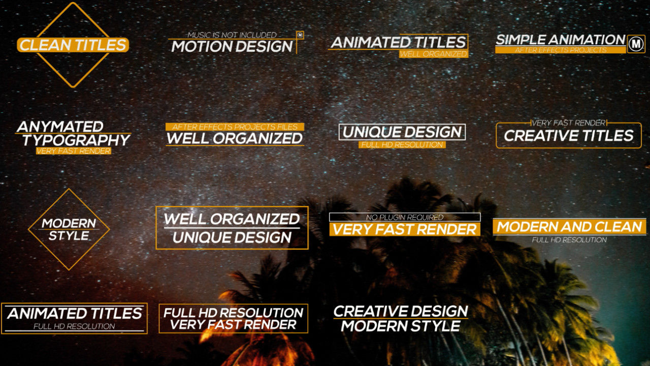 15个全屏动画标题素材库精选AE模板