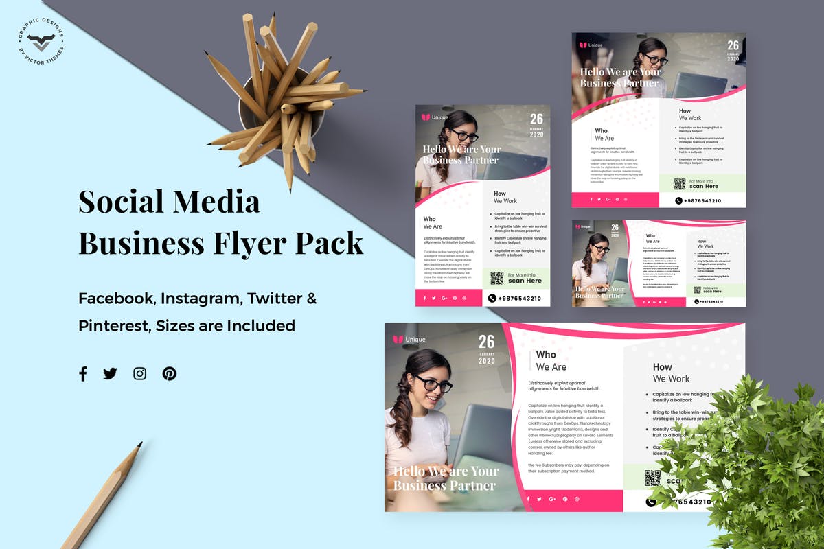 社交媒体企业宣传多尺寸广告模板v2 Business Social Media Template插图