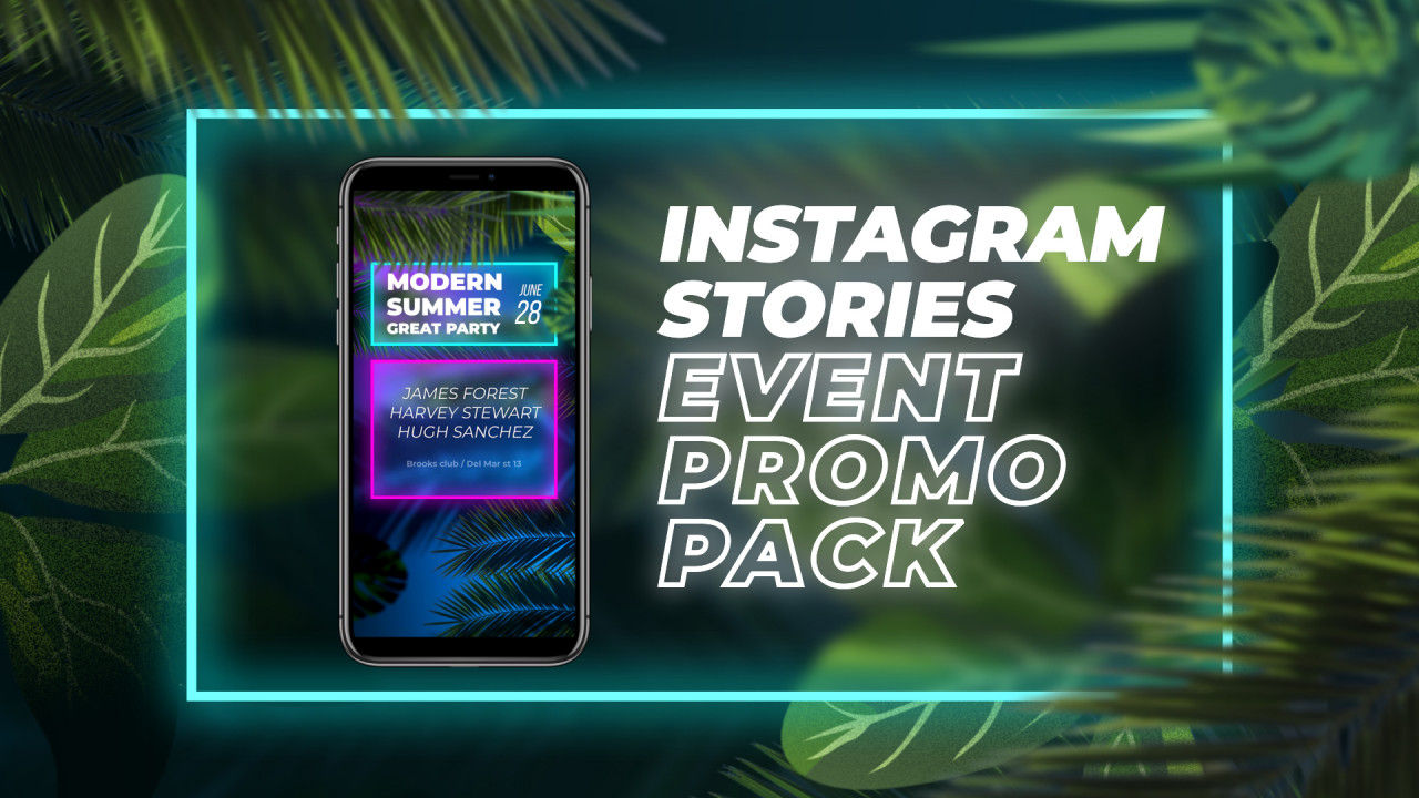 6个Instagram故事事件促销包素材库精选AE模板