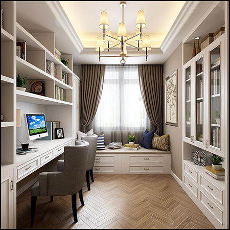 欧式简约书房场景素材之家精选3D模型