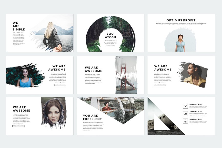 个人作品、团队&产品介绍幻灯片模板 Abstract Presentation插图(4)