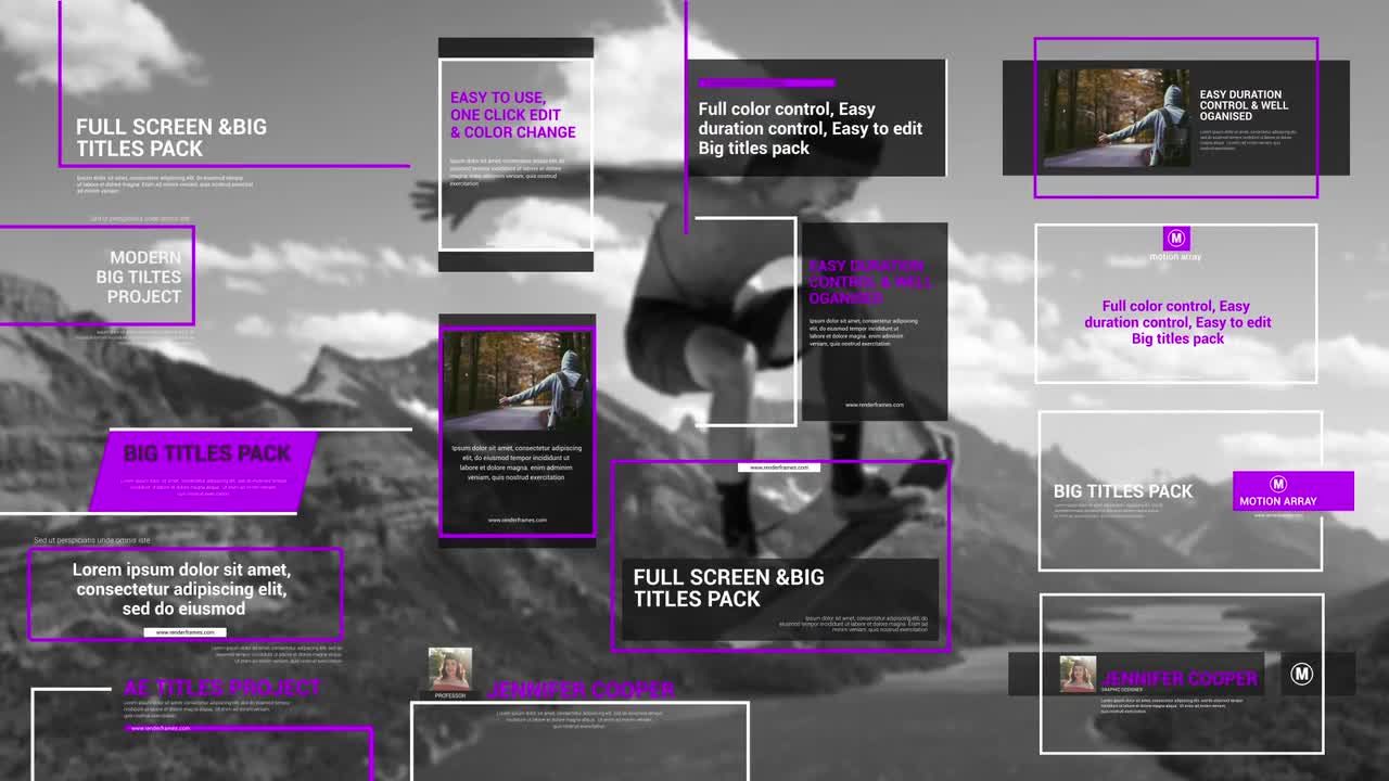 简约动态视频大标题动画素材库精选AE模板