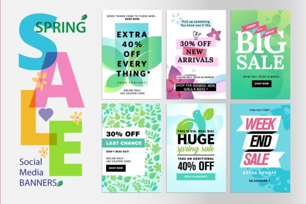 春季促销主题网站广告Banner图素材v9 Spring sale banners
