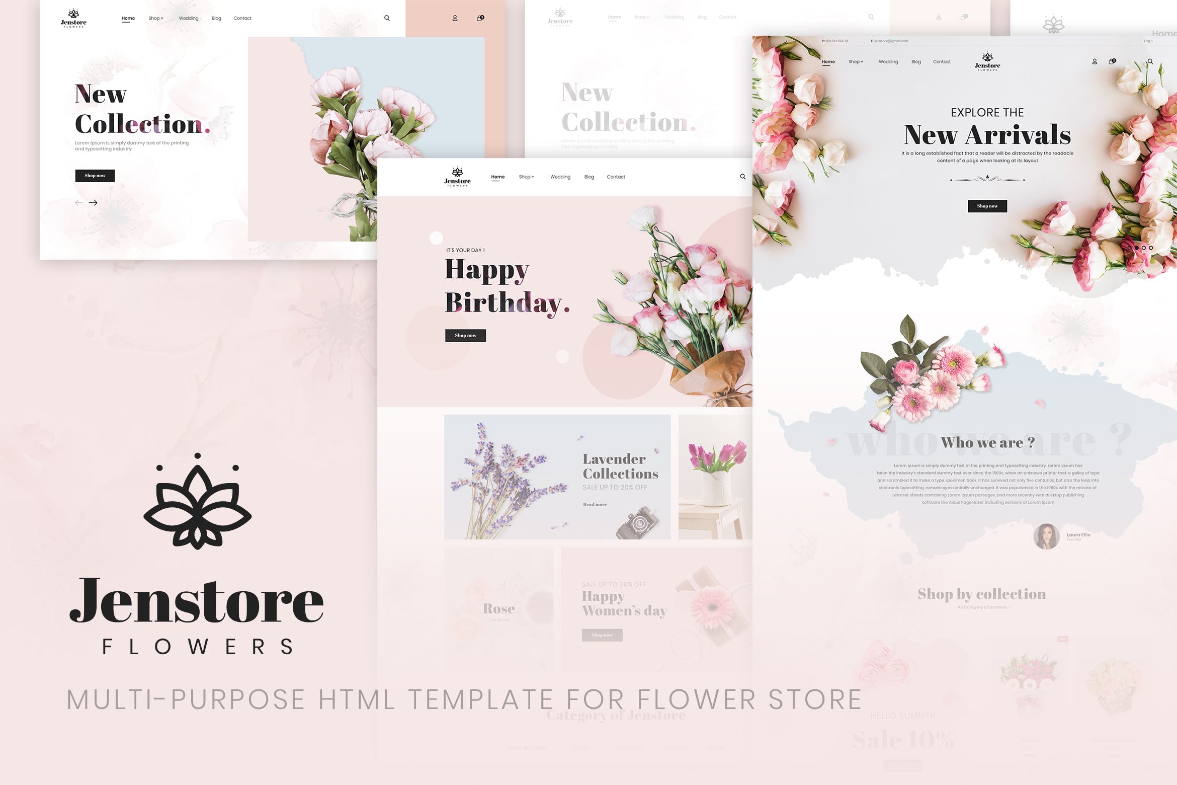 鲜花预订网上商城HTML模板素材库精选下载 JenStore | Flower Store HTML Template插图
