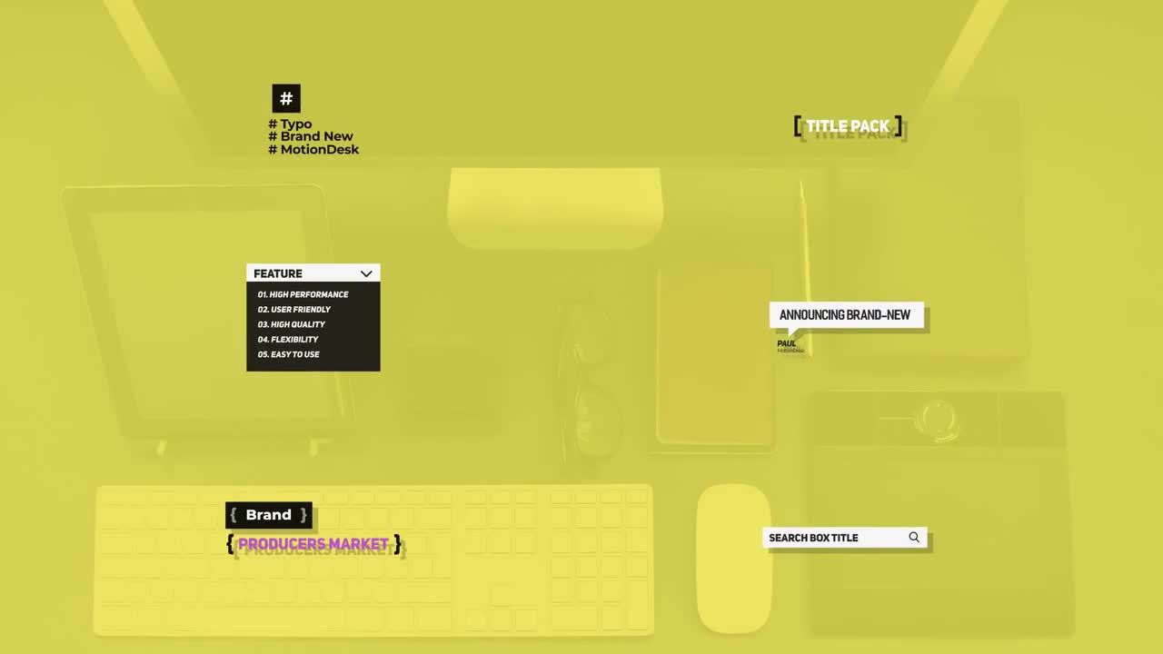 小故障文字信息标题栏排版特效素材库精选AE模板