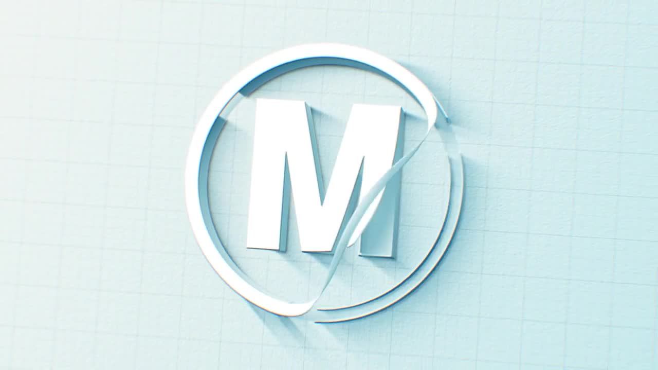 干净创意优雅动画笔触徽标展示素材库精选AE模板