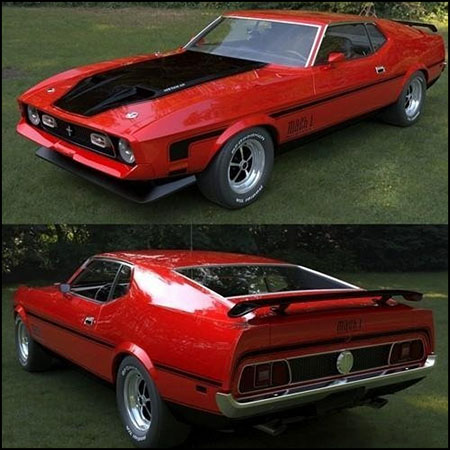 福特野马 Mach 1 1971汽车素材之家精选3D模型
