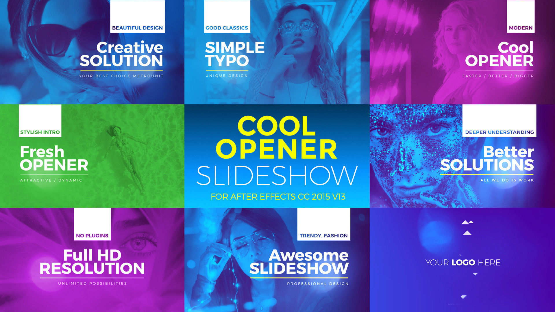 现代整洁明亮的动画开场白素材库精选AE模板