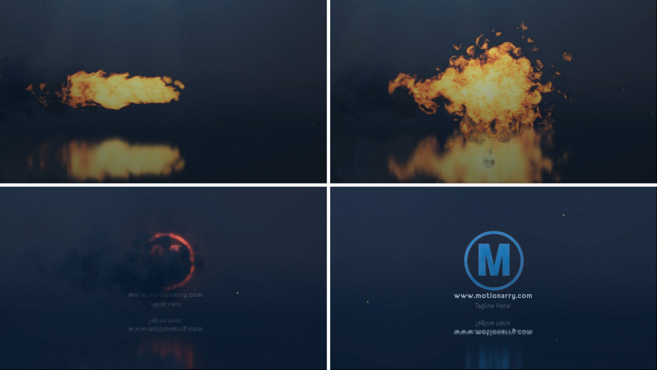 动态动画火球效果徽标展示素材库精选AE模板