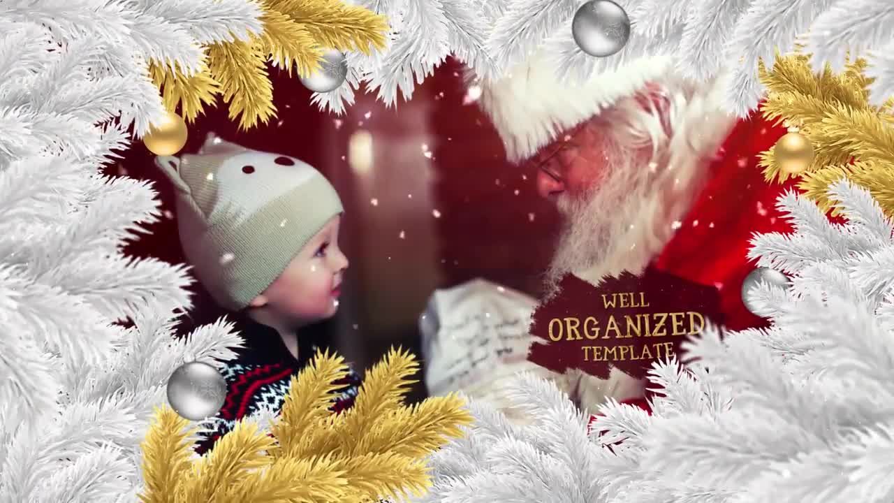 圣诞节氛围照片回忆展示幻灯片素材库精选AE模板