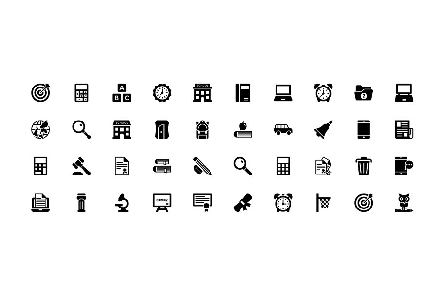 320枚学校和教育主题图标 320 School and Education Glyph Icons插图(4)