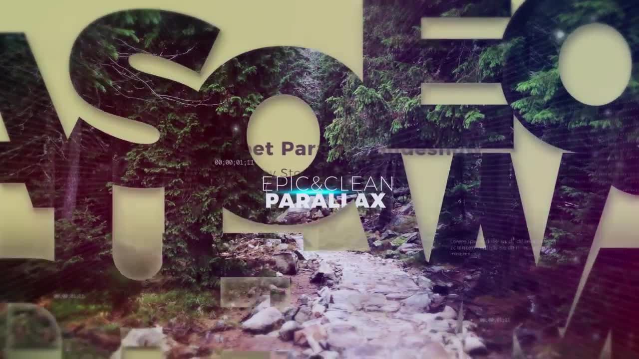 简洁时尚的字母视差过渡效果视频片头素材库精选AE模板