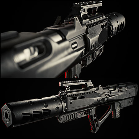 exotek bullpup pdw 9×19冲锋枪素材之家精选3D模型