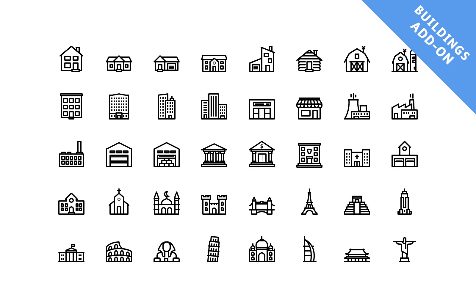 540枚矢量线框图标 Vector Line Icons – Outlined插图(1)