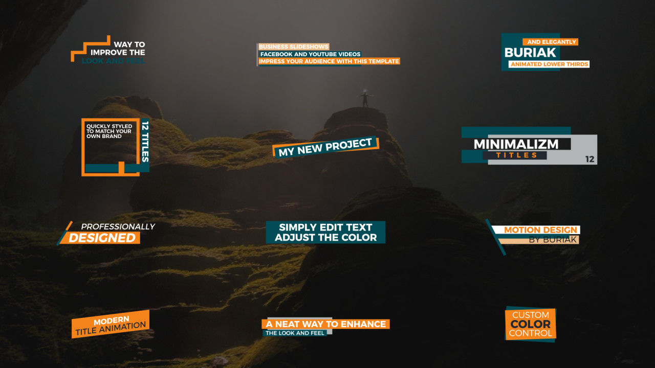 12个时尚的全屏标题素材库精选AE模板