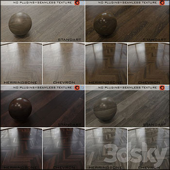 4种纹理的木地板3DMAX模型